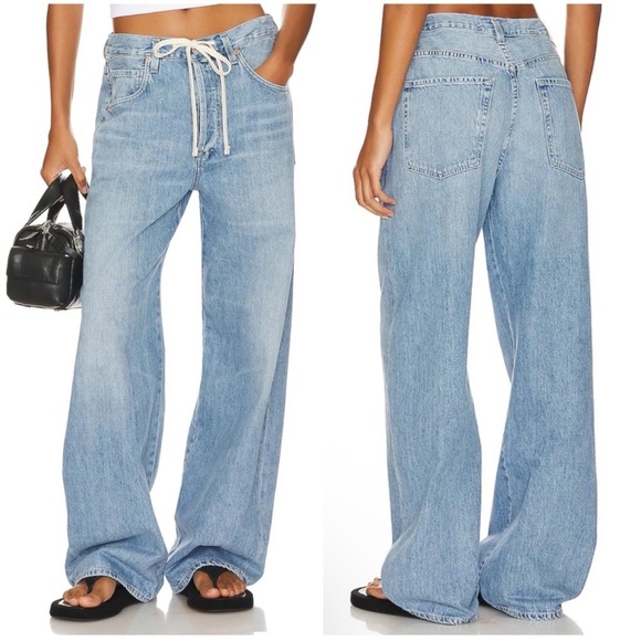 Citizens Of Humanity Brynn Drawstring Trouser Wide Leg Jeans in Blue Lace 30 - Picture 1 of 14